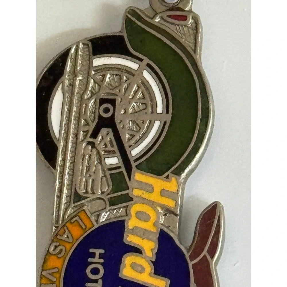 Hard Rock Hotel Las Vegas Motorcycle Keychain Green Enamel Souvenir Biker Metal